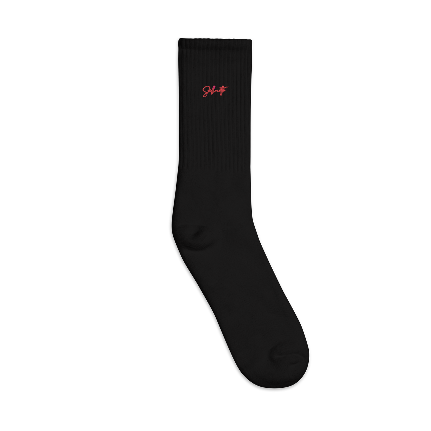 cursive silhouette socks