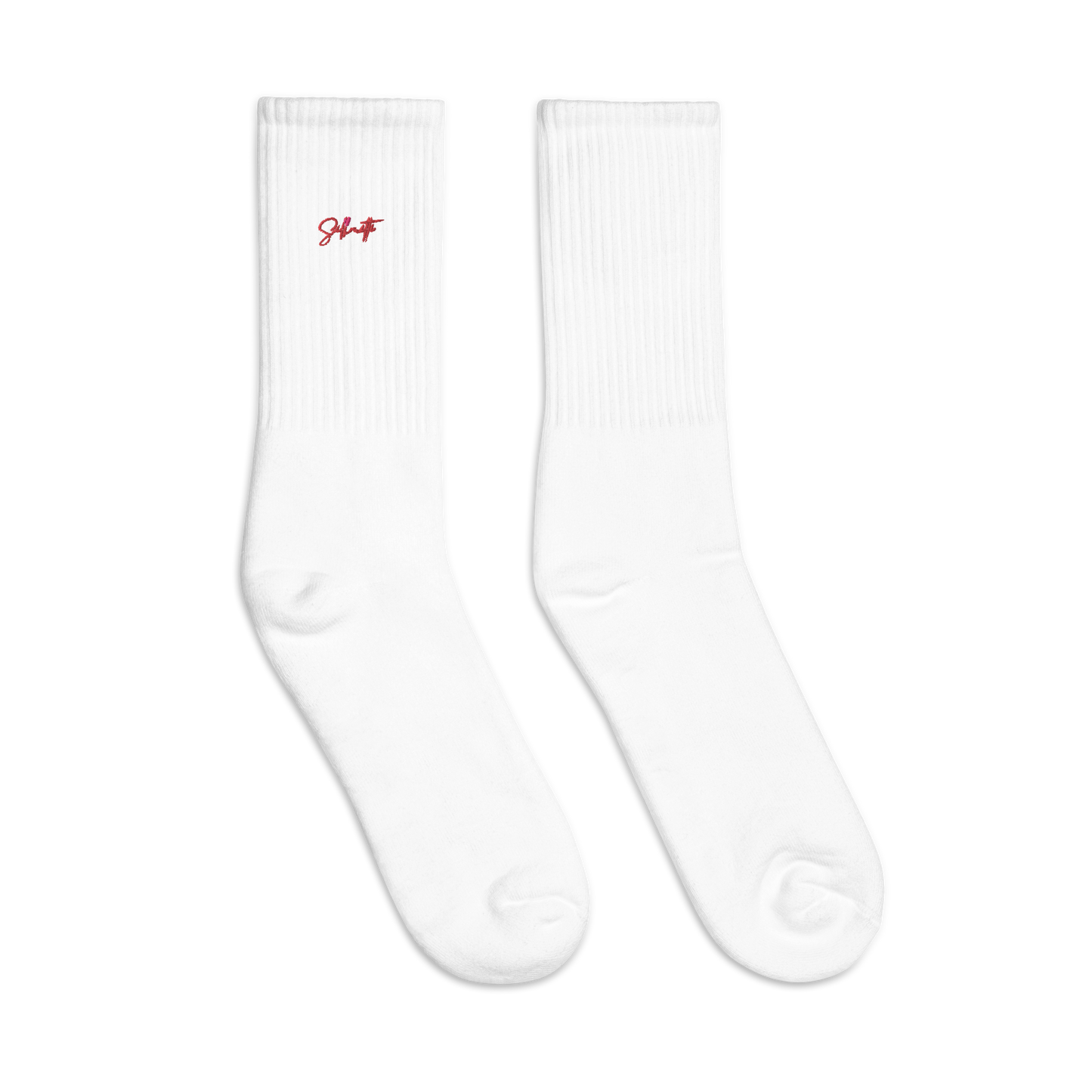 cursive silhouette socks