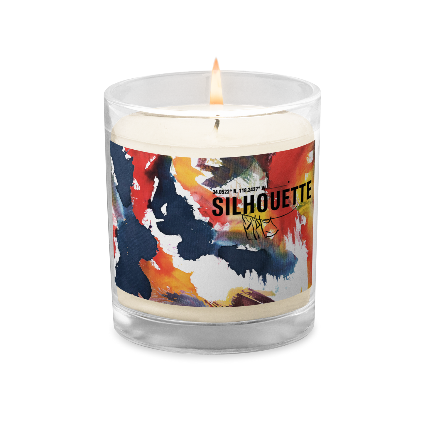 silhouette and confetti soy wax candle