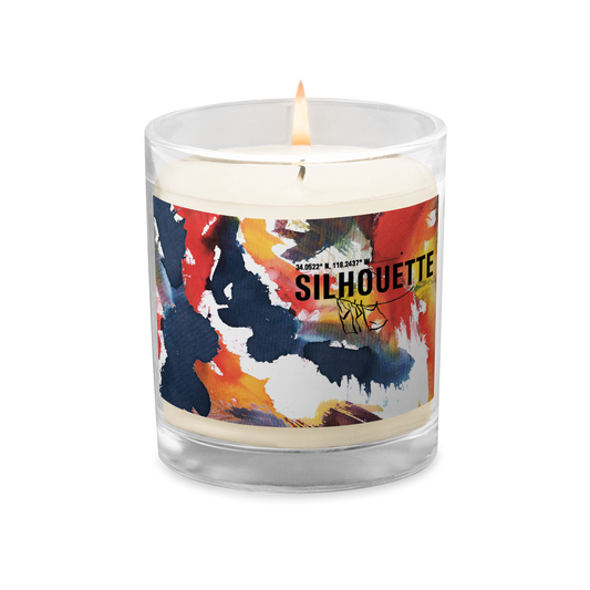 silhouette and confetti soy wax candle