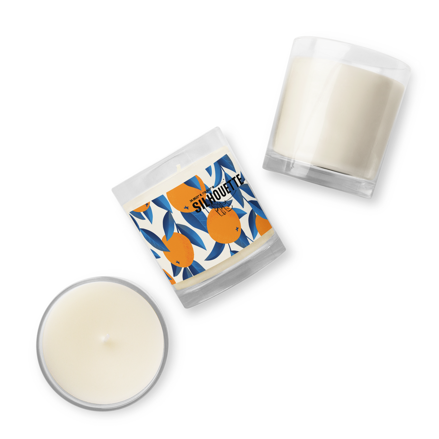 silhouette and orange juice soy wax candle