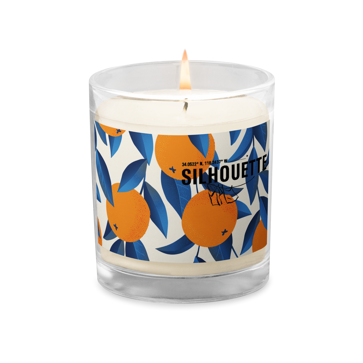 silhouette and orange juice soy wax candle