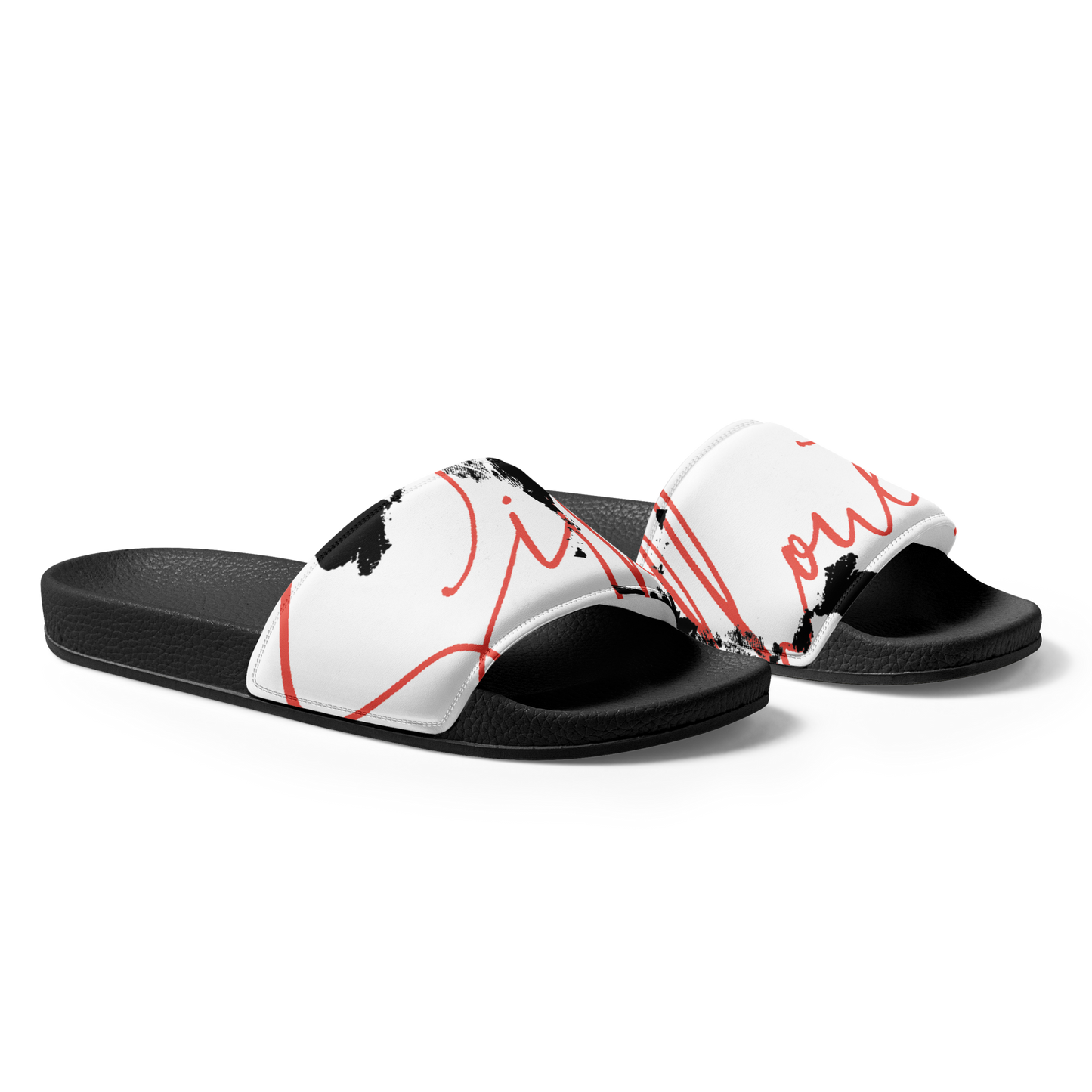 men’s cursive slides