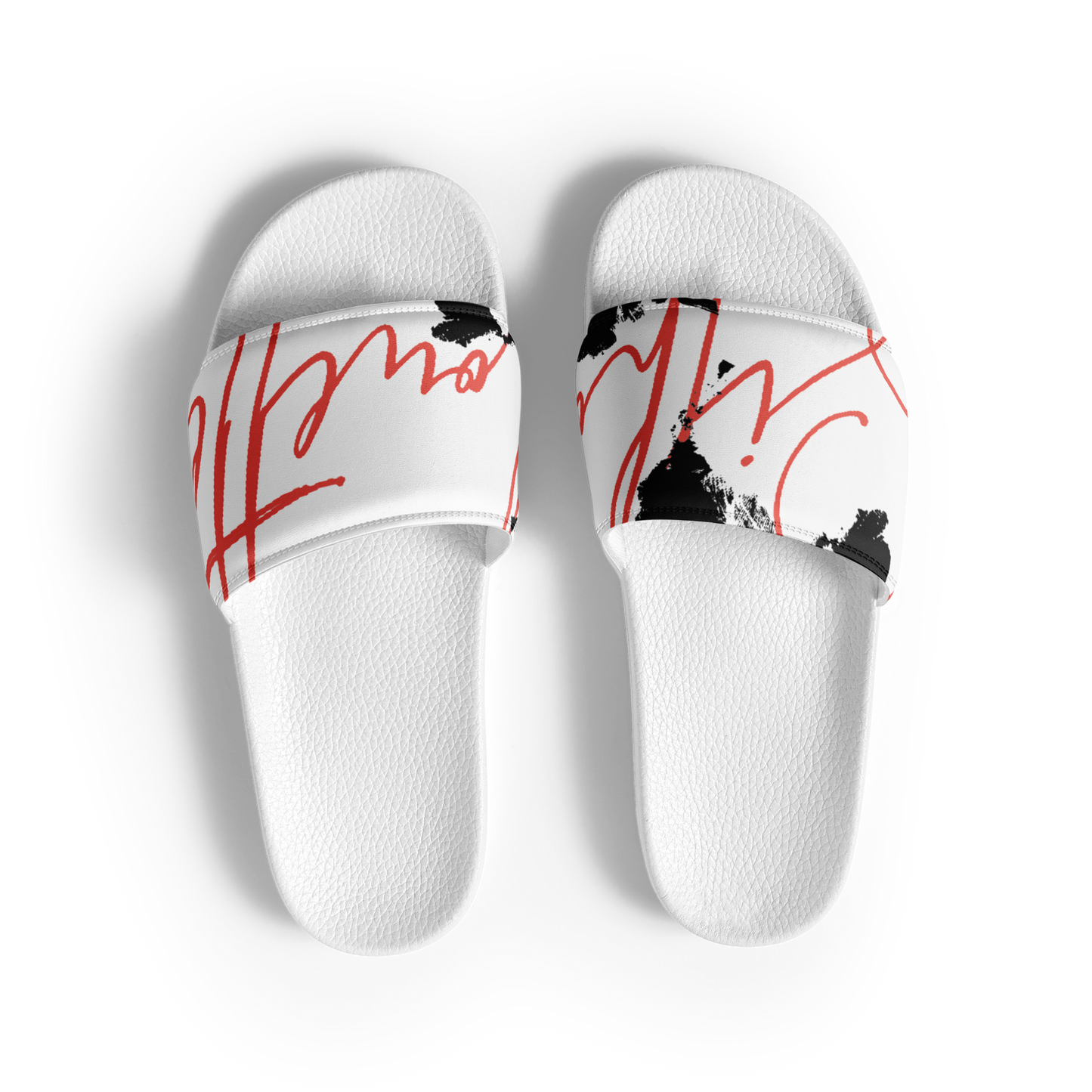 men’s cursive slides