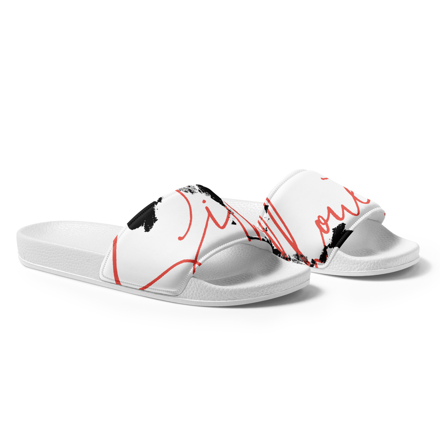 men’s cursive slides