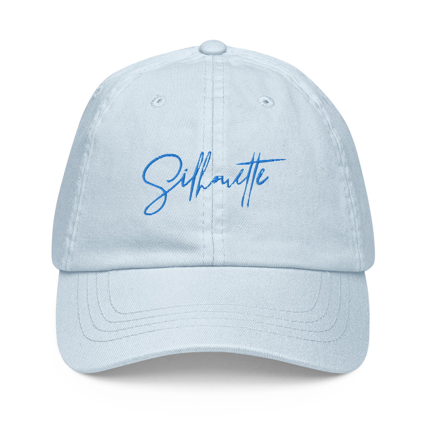 sherbert blue cursive pastel dad hat