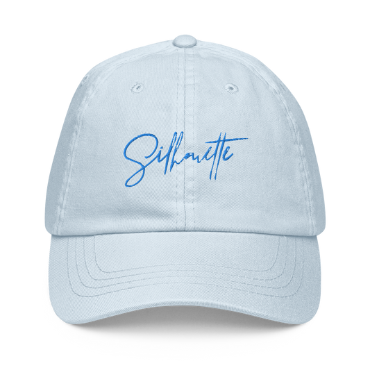 sherbert blue cursive pastel dad hat