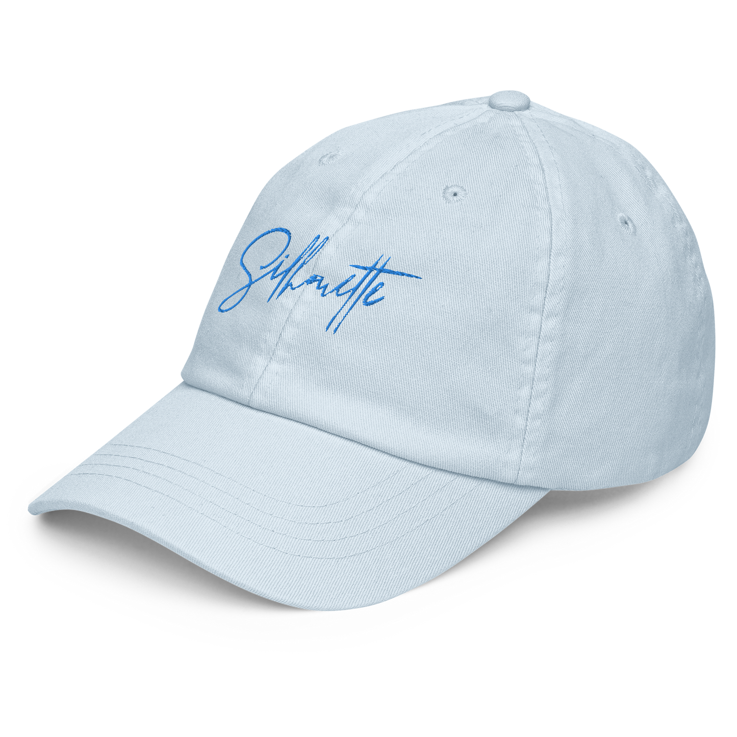 sherbert blue cursive pastel dad hat