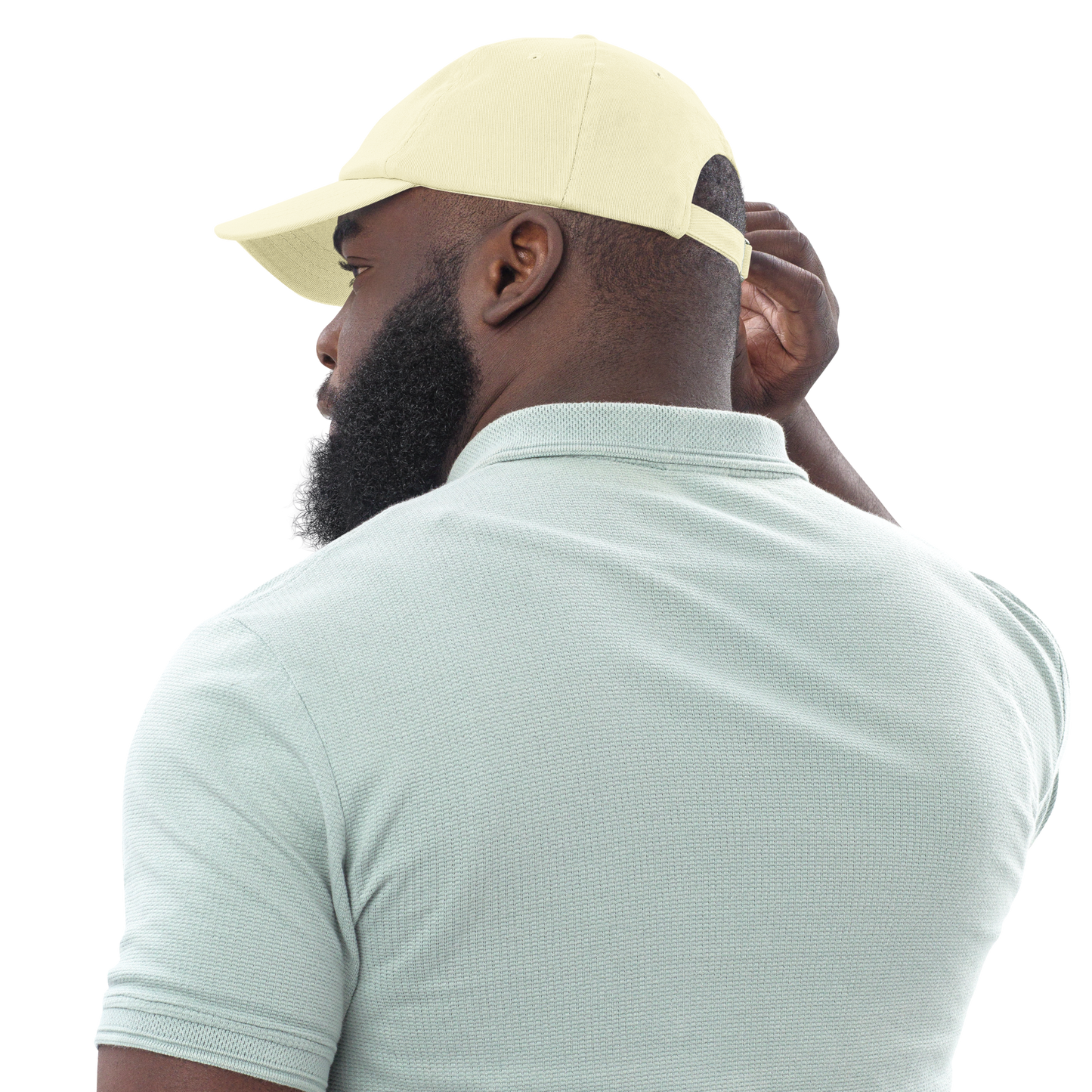 sherbert yellow cursive pastel dad hat