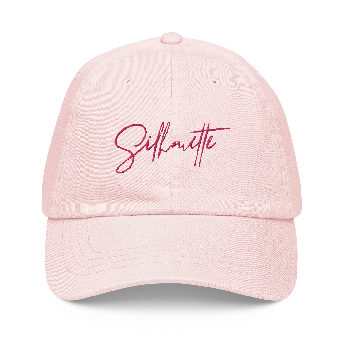 sherbert pink cursive pastel dad hat