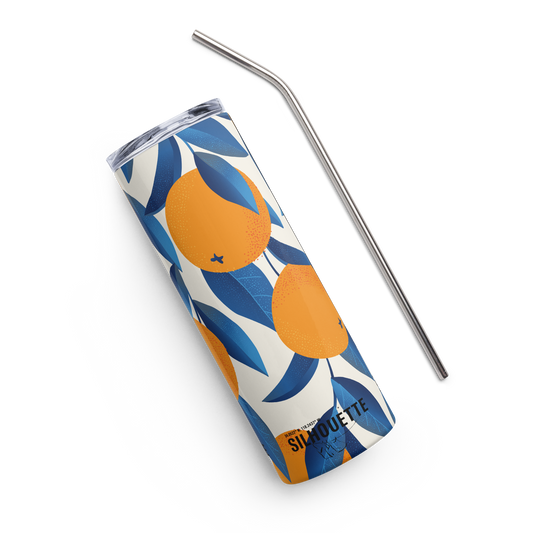 silhouette and orange juice stainless steel tumbler