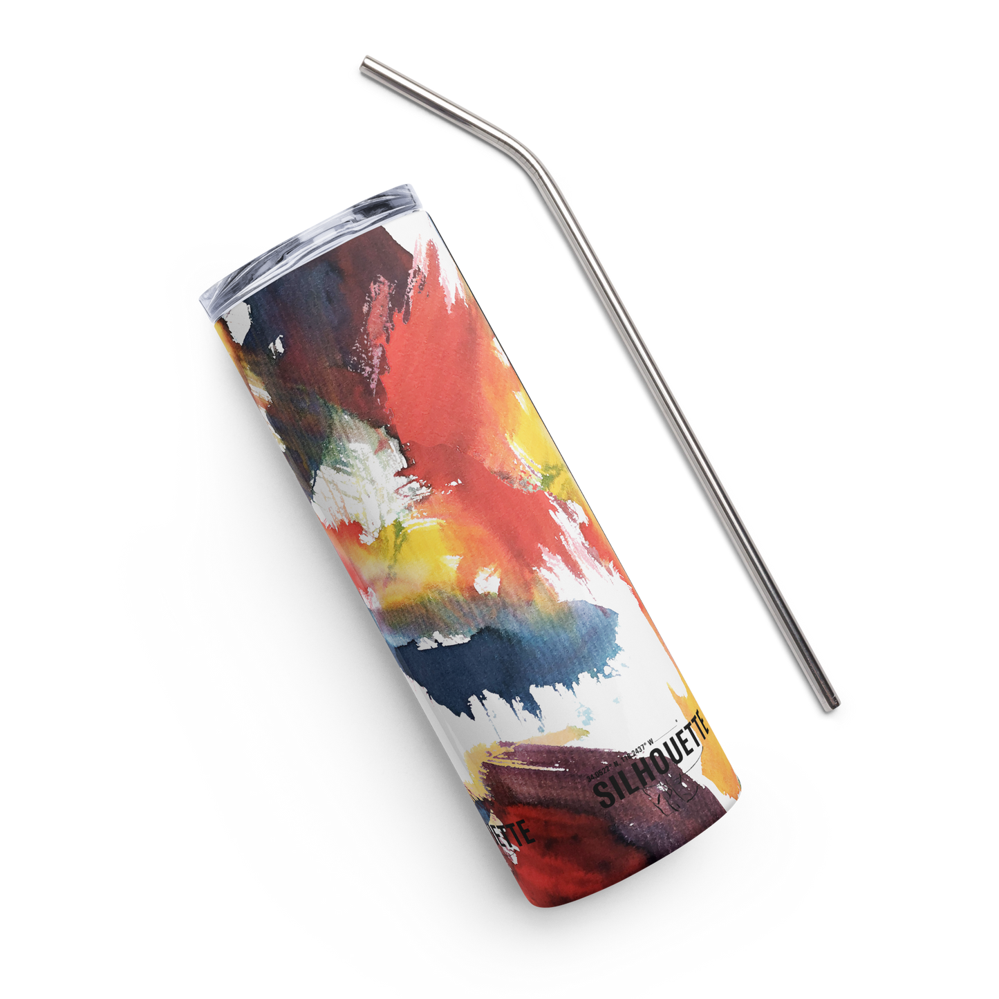 silhouette and confetti stainless steel tumbler