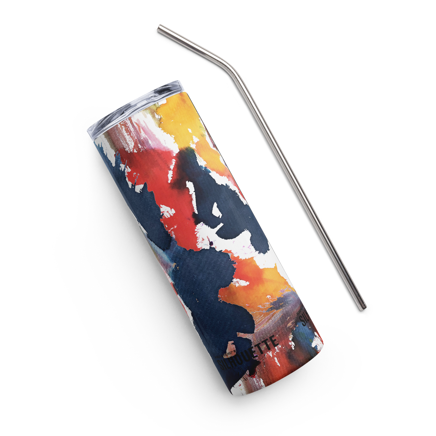 silhouette and confetti stainless steel tumbler