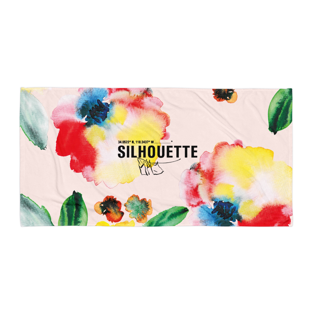 silhouette floral towel