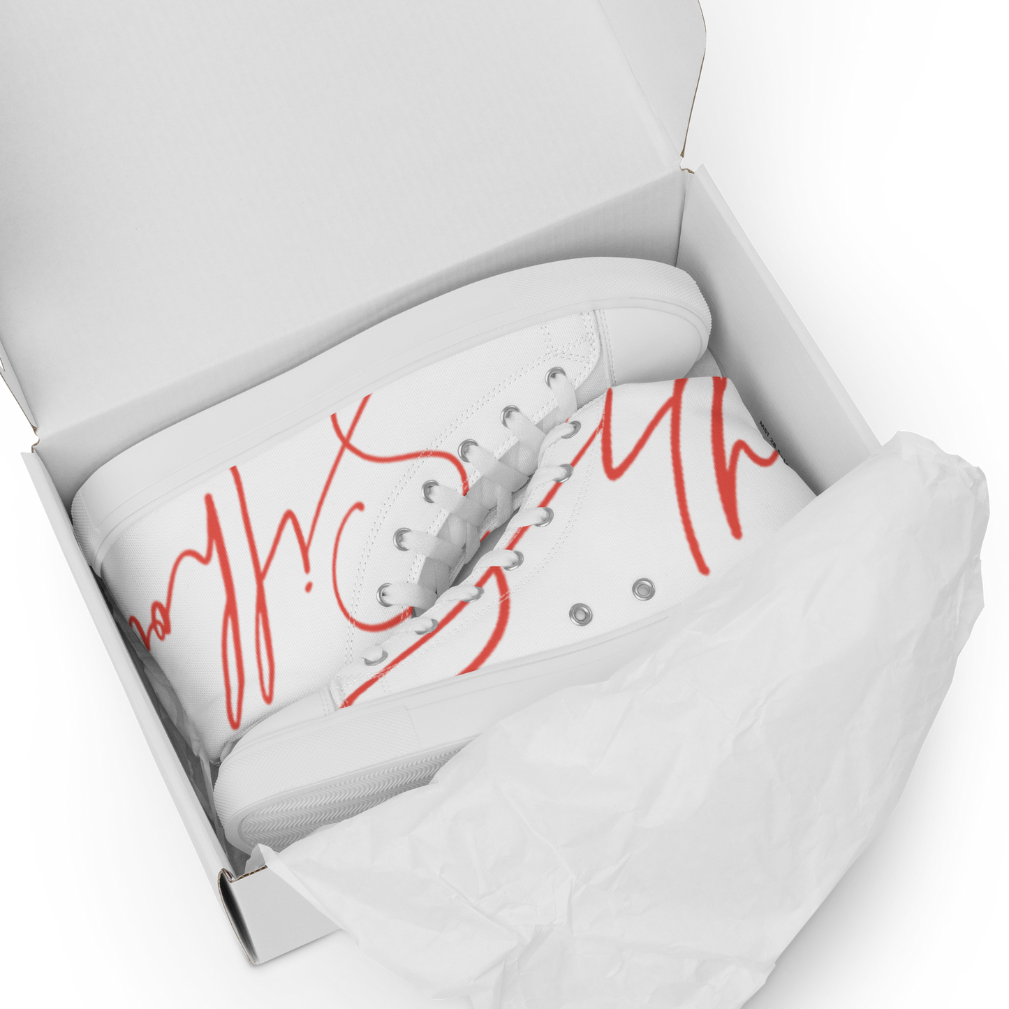 women's cursive high top shoe